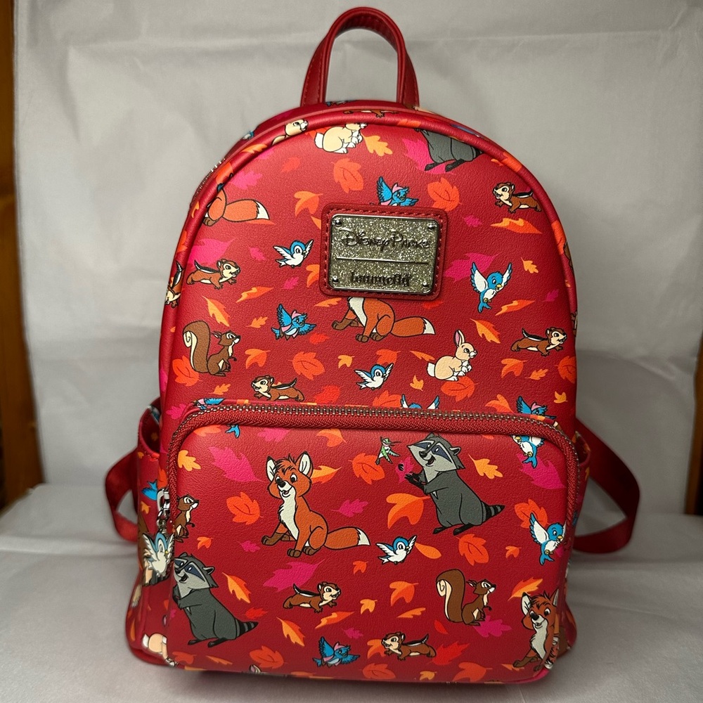 Loungefly Disney Parks Forest Friends Woodland Critters, Red - New Without Tags